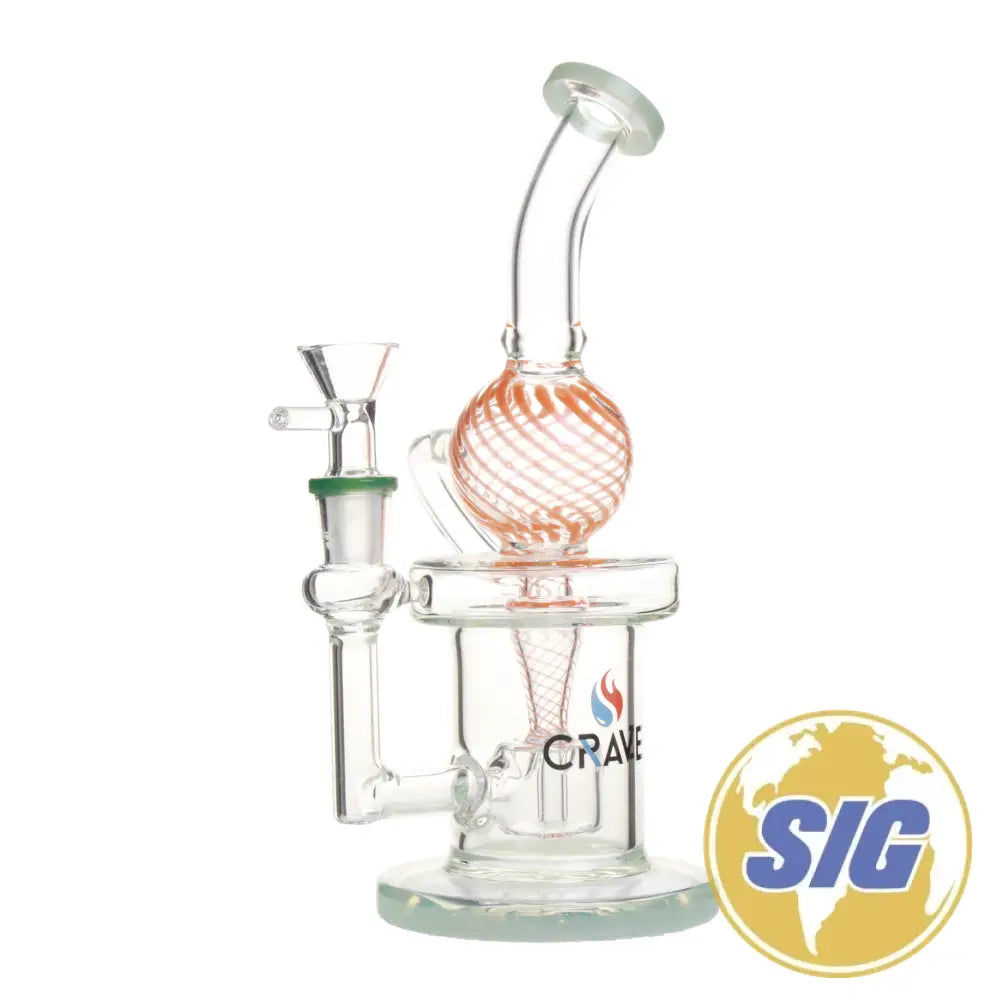 Crave Glass Swirl Water Pipe |REF: C-RO 2242| - Aqua