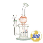 Crave Glass Swirl Water Pipe |REF: C-RO 2242| - Aqua
