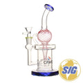 Crave Glass Swirl Water Pipe |REF: C-RO 2242| - Blue