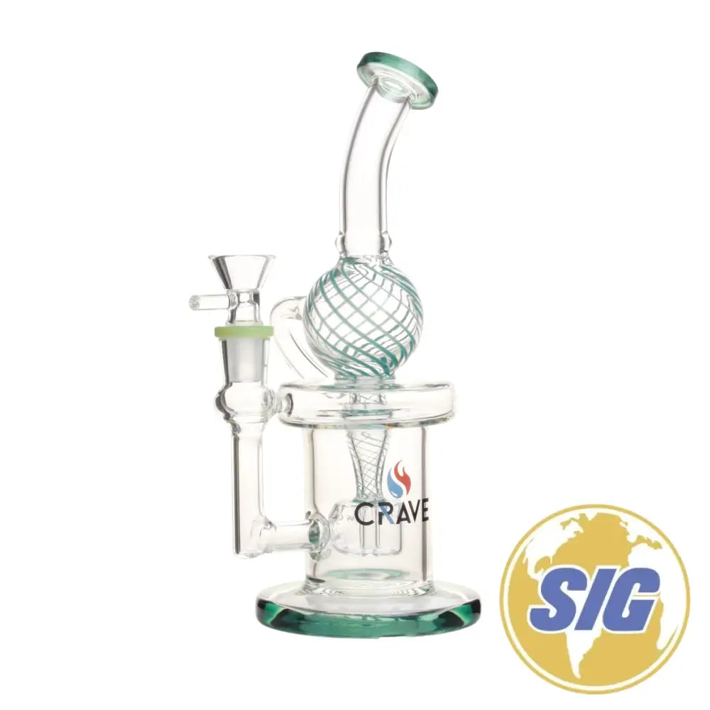 Crave Glass Swirl Water Pipe |REF: C-RO 2242| - Teal
