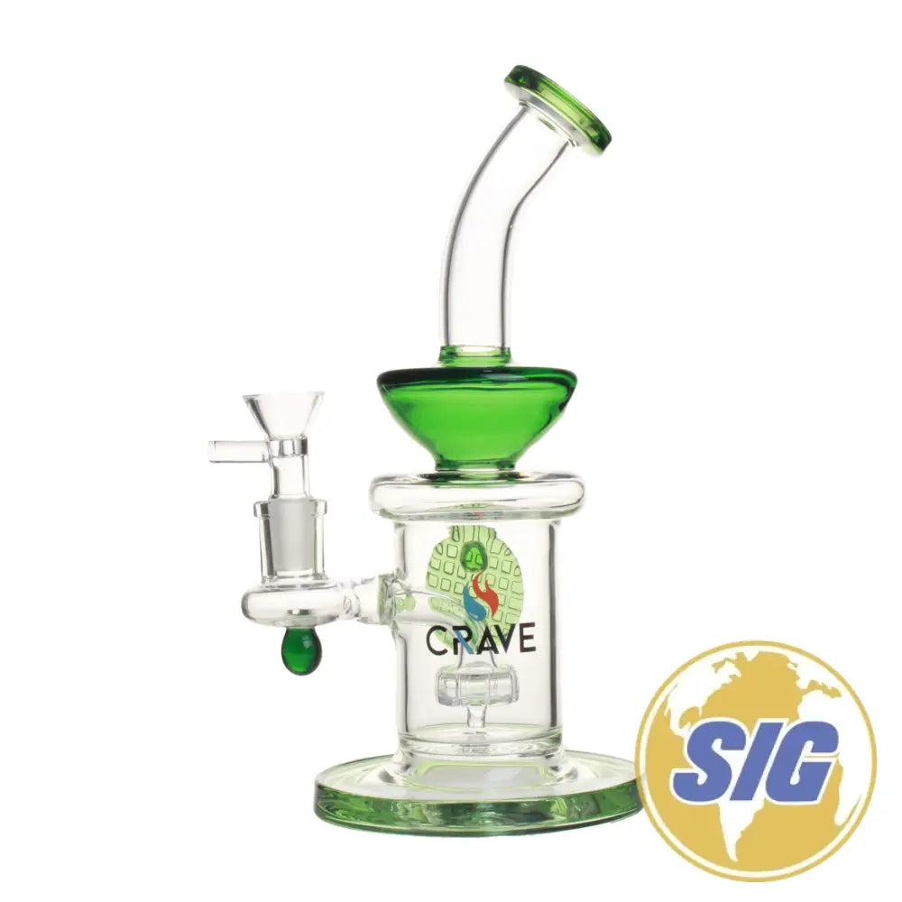 Crave Glass Waffle Water Pipe |REF: C-RO 1214| - Green