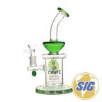Crave Glass Waffle Water Pipe |REF: C-RO 1214| - Green