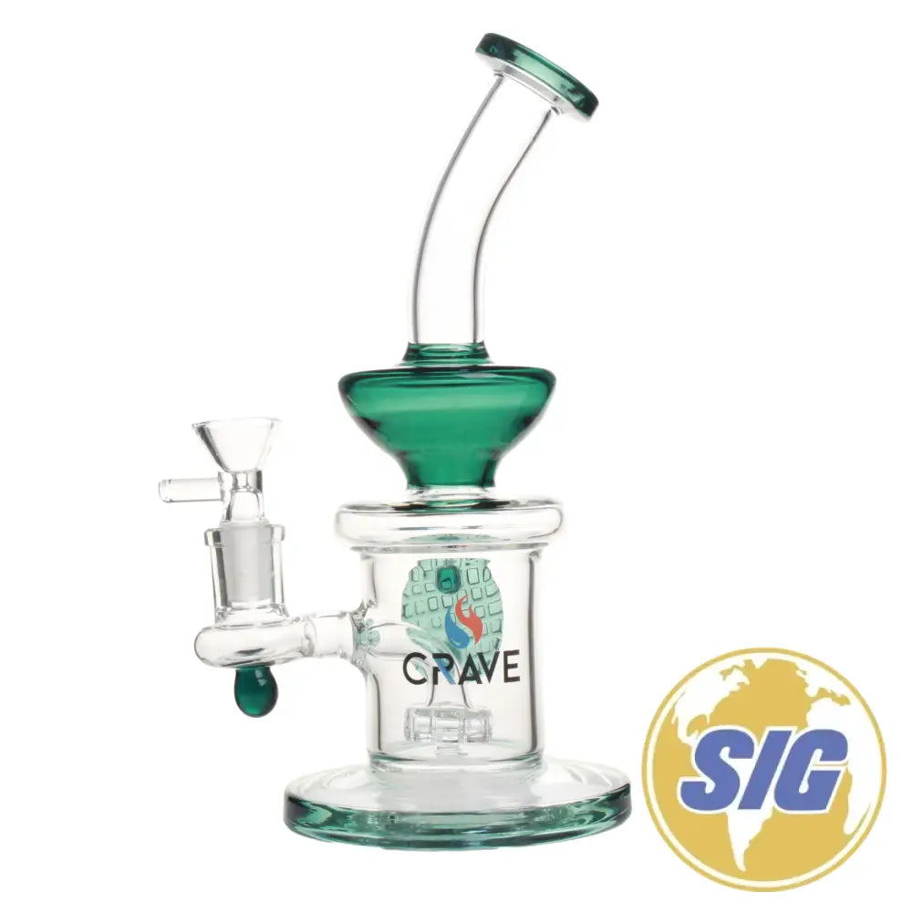 Crave Glass Waffle Water Pipe |REF: C-RO 1214| - Teal