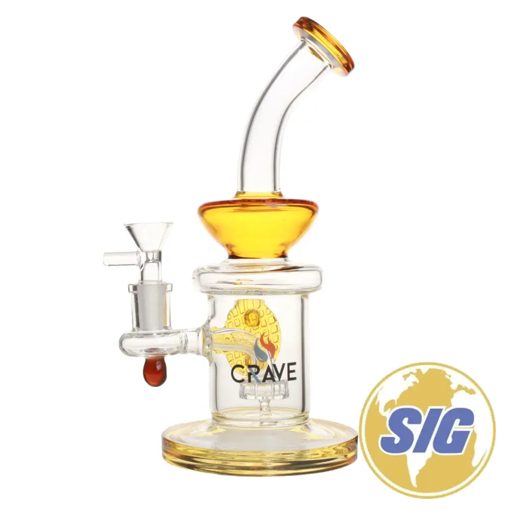 Crave Glass Waffle Water Pipe |REF: C-RO 1214| - Yellow