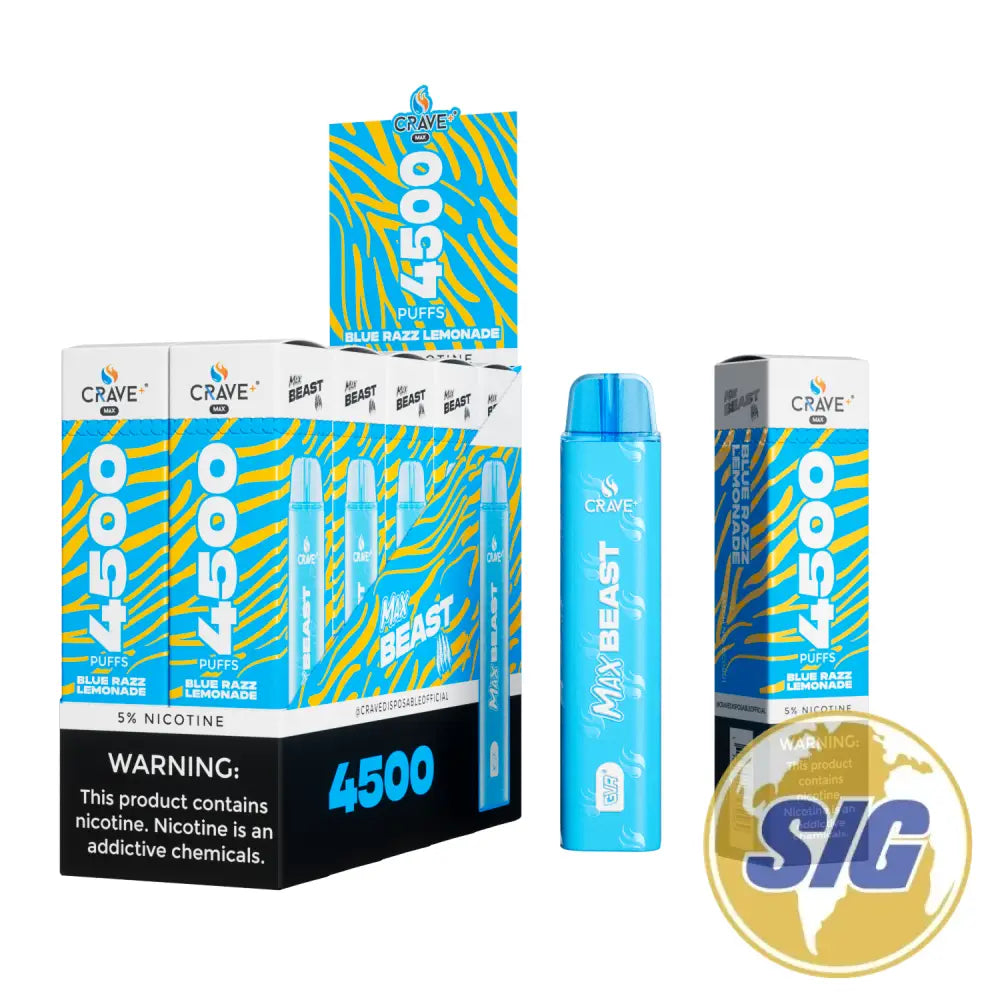 Crave Max Beast 4500 Puffs Disposable Vape - BLUE RAZZ LEMONADE