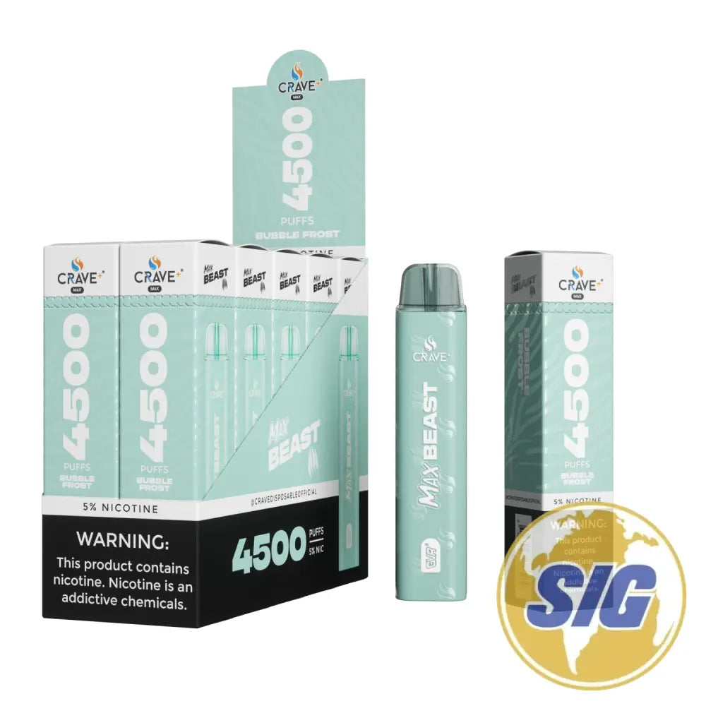 Crave Max Beast 4500 Puffs Disposable Vape - BUBBLE FROST