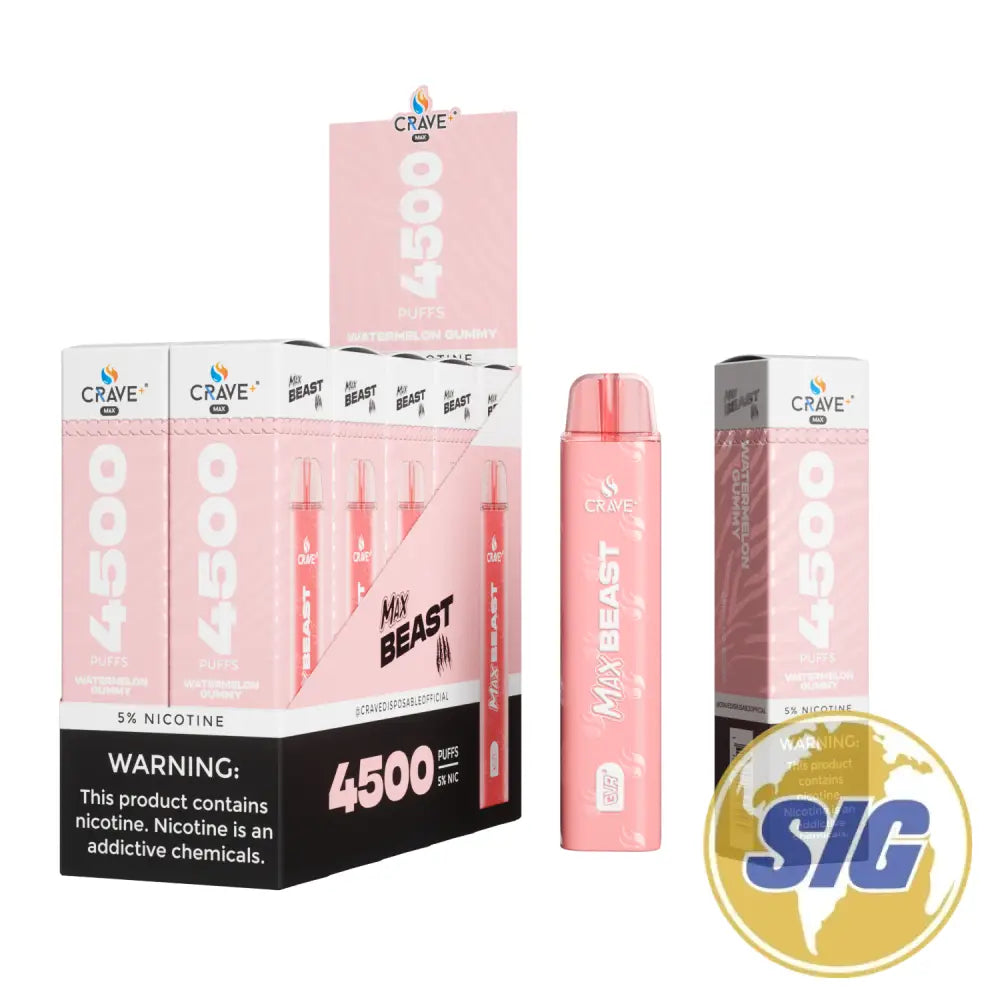 Crave Max Beast 4500 Puffs Disposable Vape - WATERMELON GUMMY