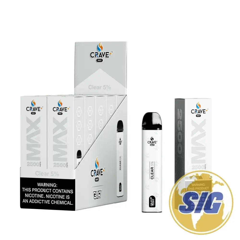 Crave Max Mesh Coil 2500 Puffs Disposable Vape - CLEAR 5% 