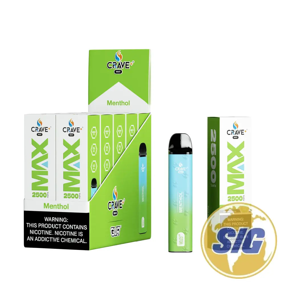 Crave Max Mesh Coil 2500 Puffs Disposable Vape - MENTHOL