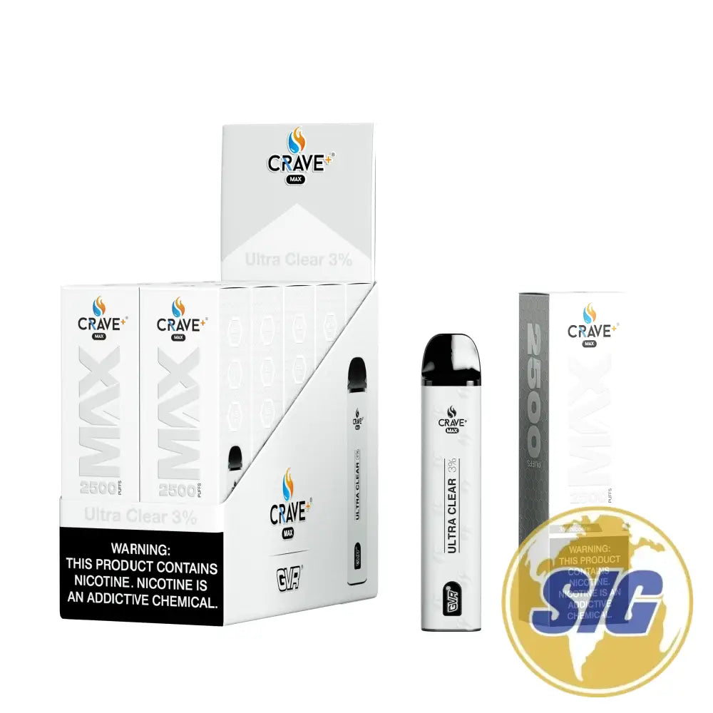 Crave Max Mesh Coil 2500 Puffs Disposable Vape - ULTRACLEAR 3% 