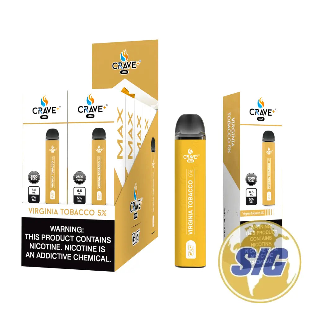 Crave Max Mesh Coil 2500 Puffs Disposable Vape - VIRGINIA TOBACCO 5% 