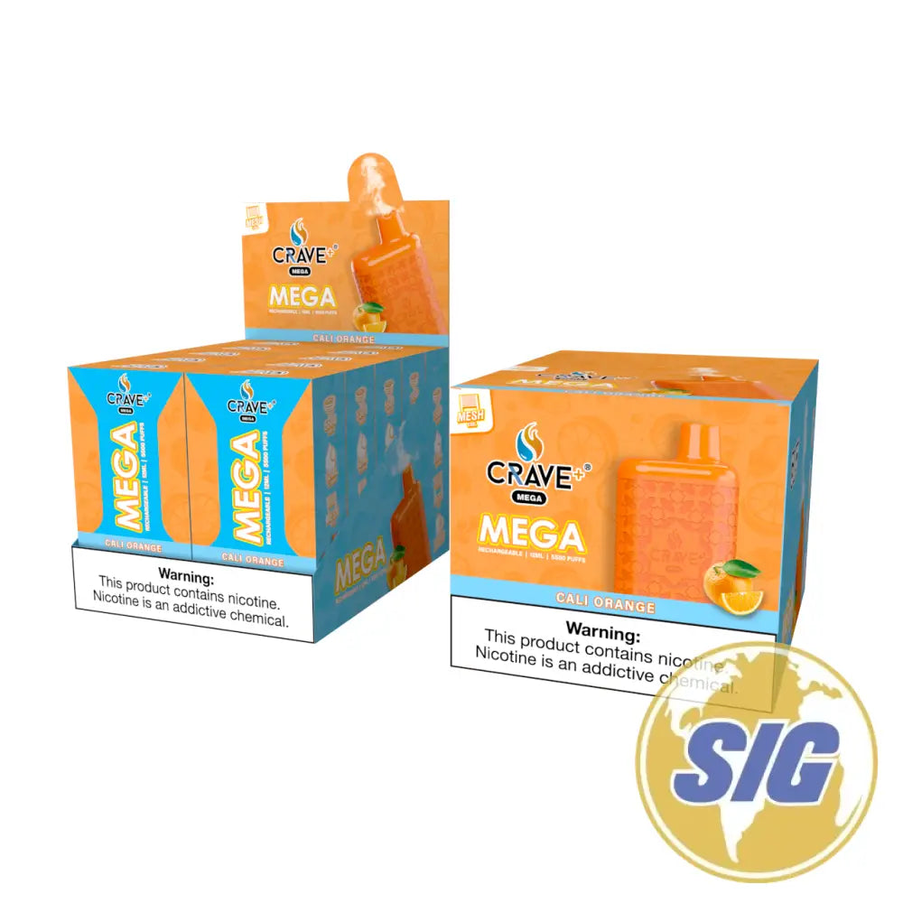 Crave Mega Leather Disposable 5500 Puffs - Cali Orange