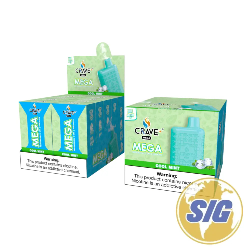 Crave Mega Leather Disposable 5500 Puffs - Cool Mint