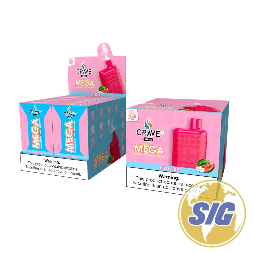 Crave Mega Leather Disposable 5500 Puffs - Lush Ice
