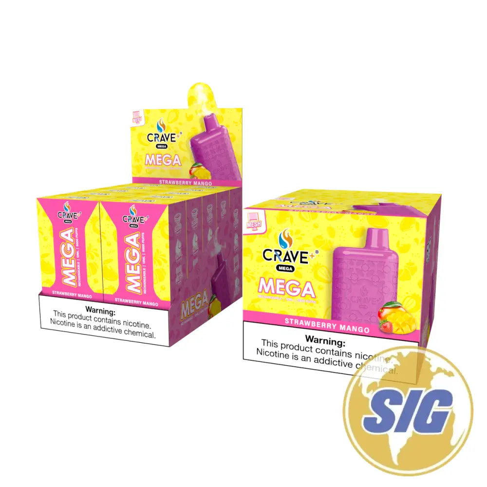 Crave Mega Leather Disposable 5500 Puffs - Strawberry Mango