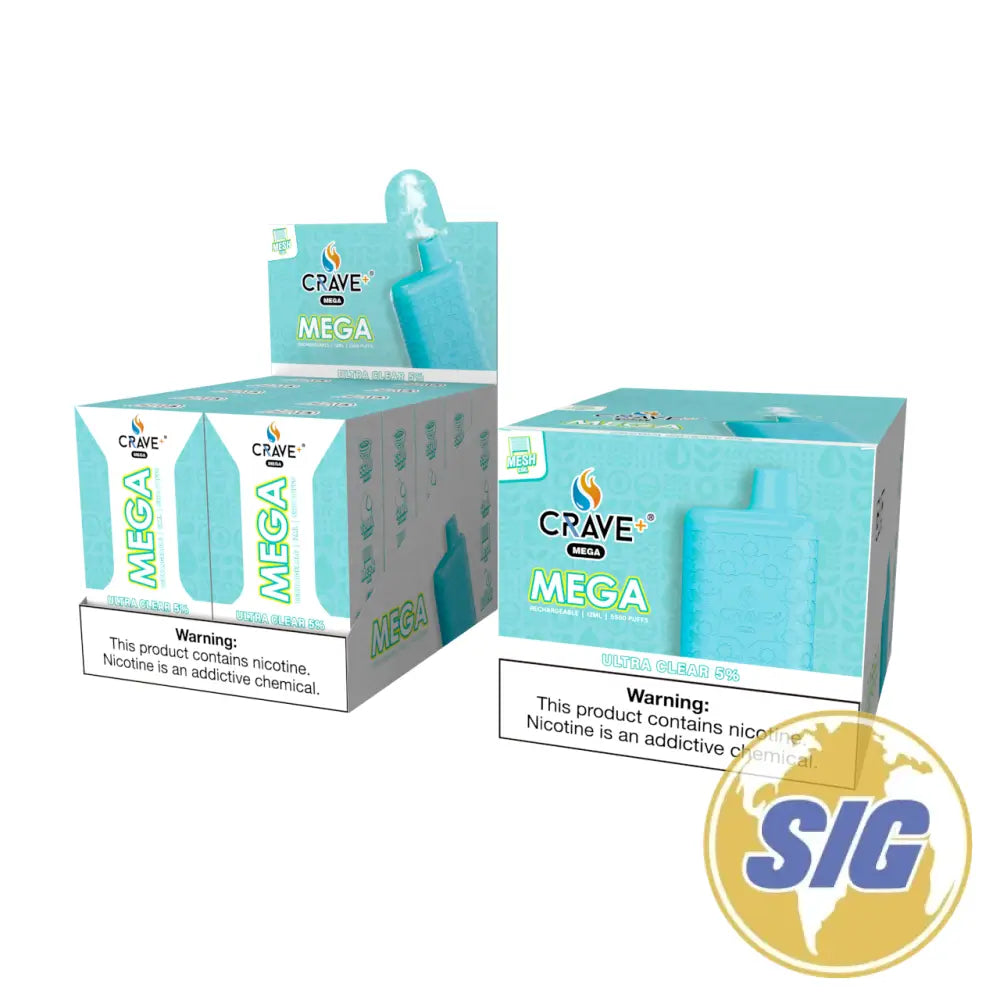 Crave Mega Leather Disposable 5500 Puffs - Ultra Clear 5% 