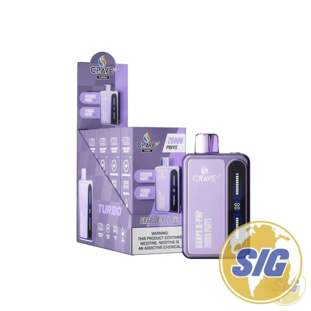 Crave Turbo 20000 Puffs Disposable Vape - Grape B-Pop