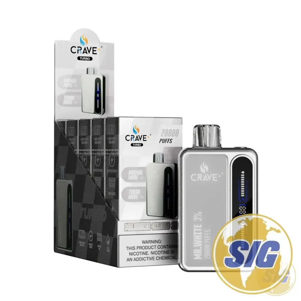 Crave Turbo 20000 Puffs Disposable Vape - Mr White 3% 