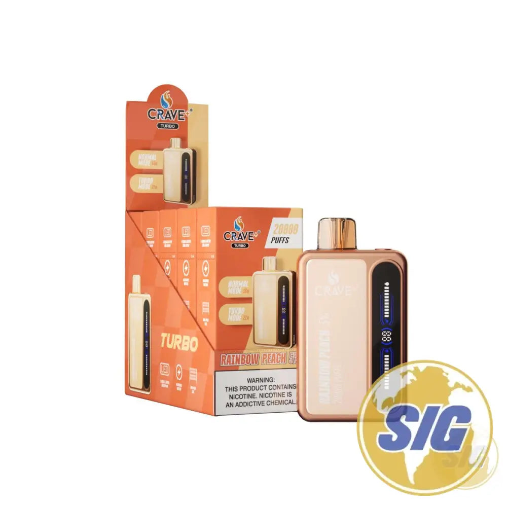 Crave Turbo 20000 Puffs Disposable Vape - Rainbow Peach