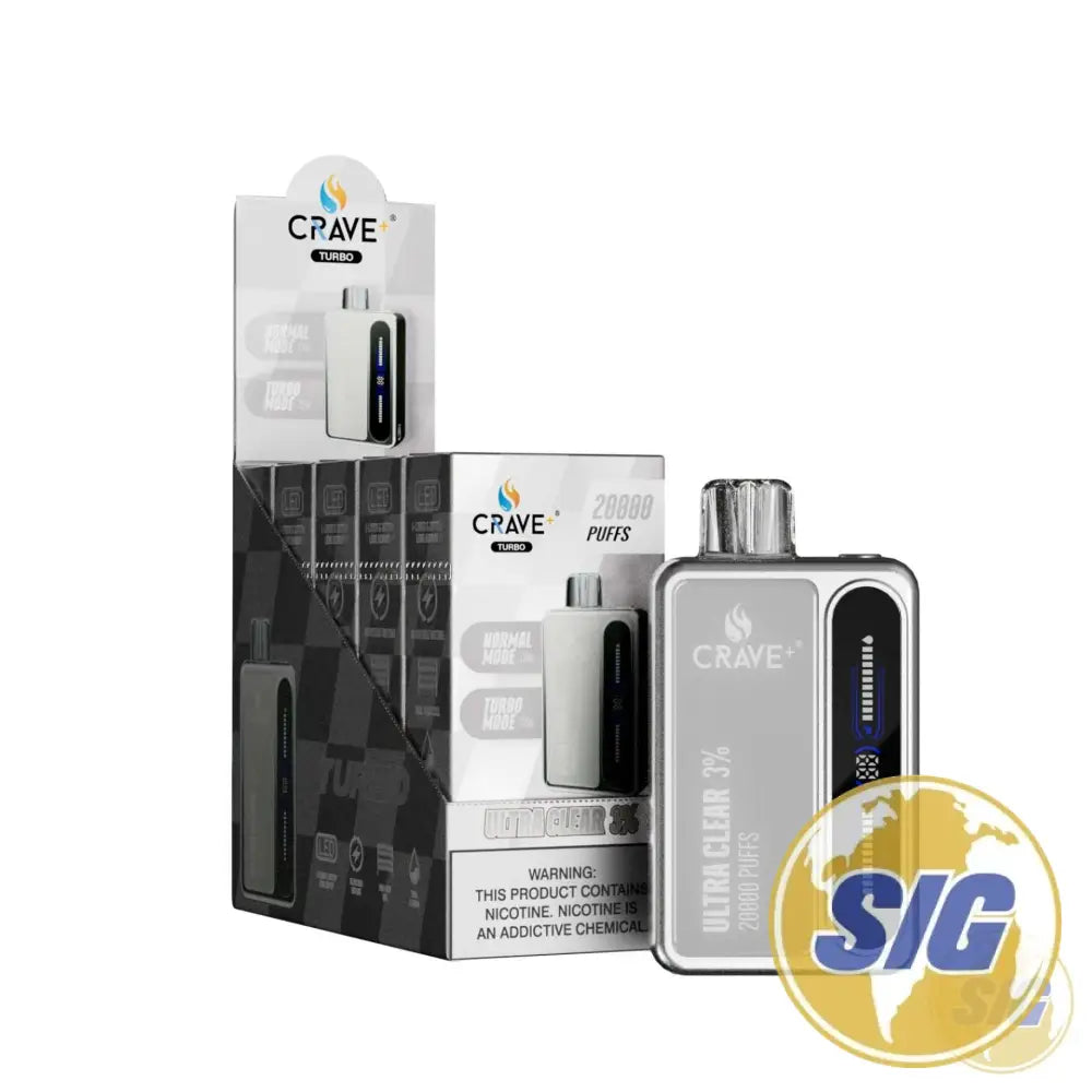 Crave Turbo 20000 Puffs Disposable Vape - Ultra Clear 3% 