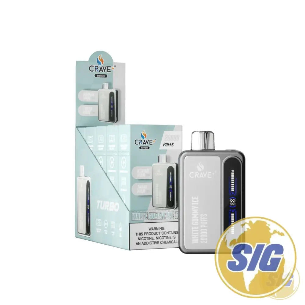 Crave Turbo 20000 Puffs Disposable Vape - White Gummy Ice