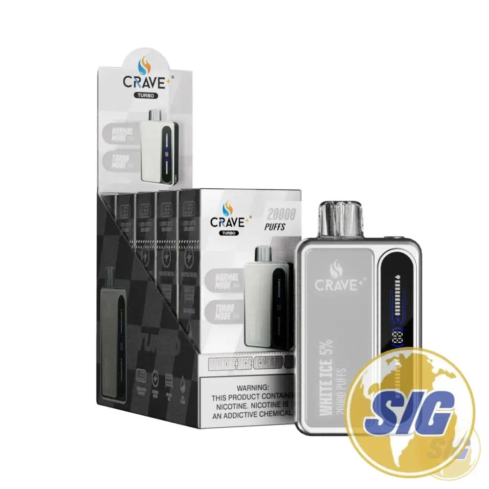 Crave Turbo 20000 Puffs Disposable Vape - White Ice 5% 
