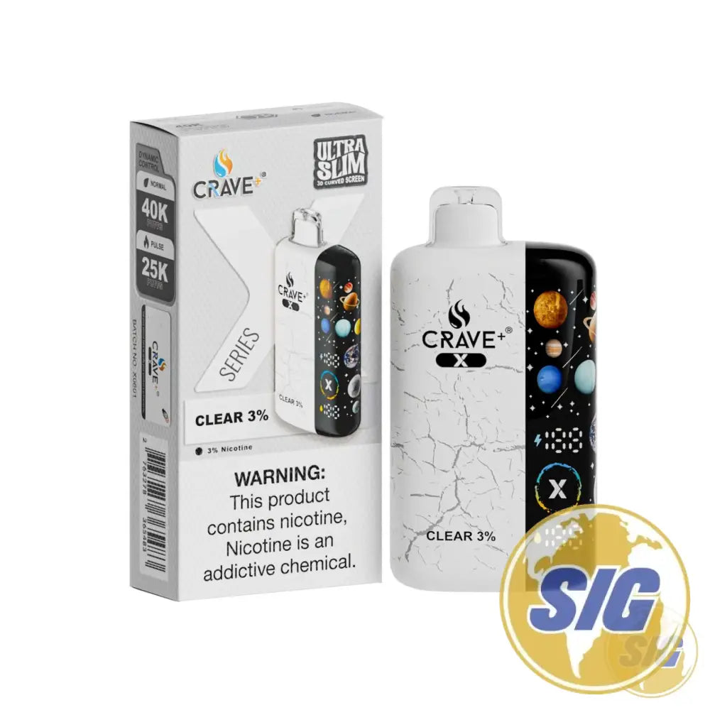 Crave X Series Ultra Slim Disposable Vape - Clear 3% 