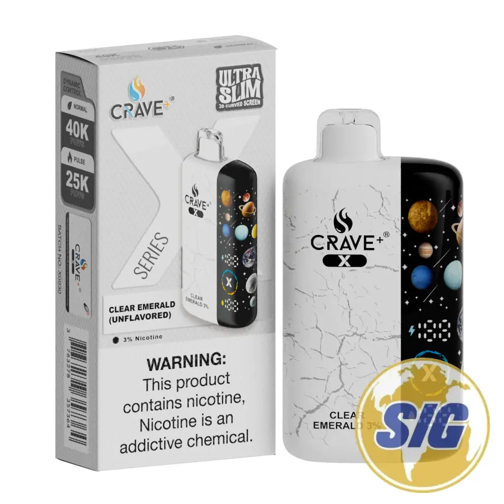 Crave X Series Ultra Slim Disposable Vape - Clear Emerald 3% 