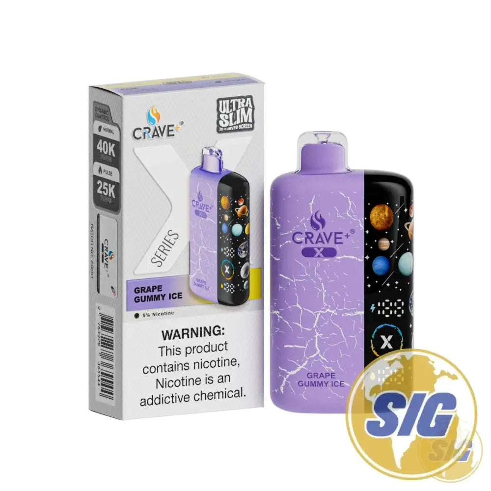 Crave X Series Ultra Slim Disposable Vape - Grape Gummy Ice
