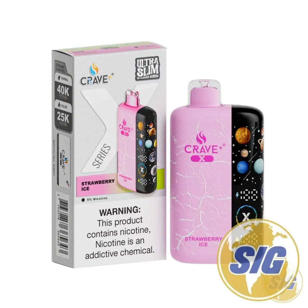 Crave X Series Ultra Slim Disposable Vape - Strawberry Ice