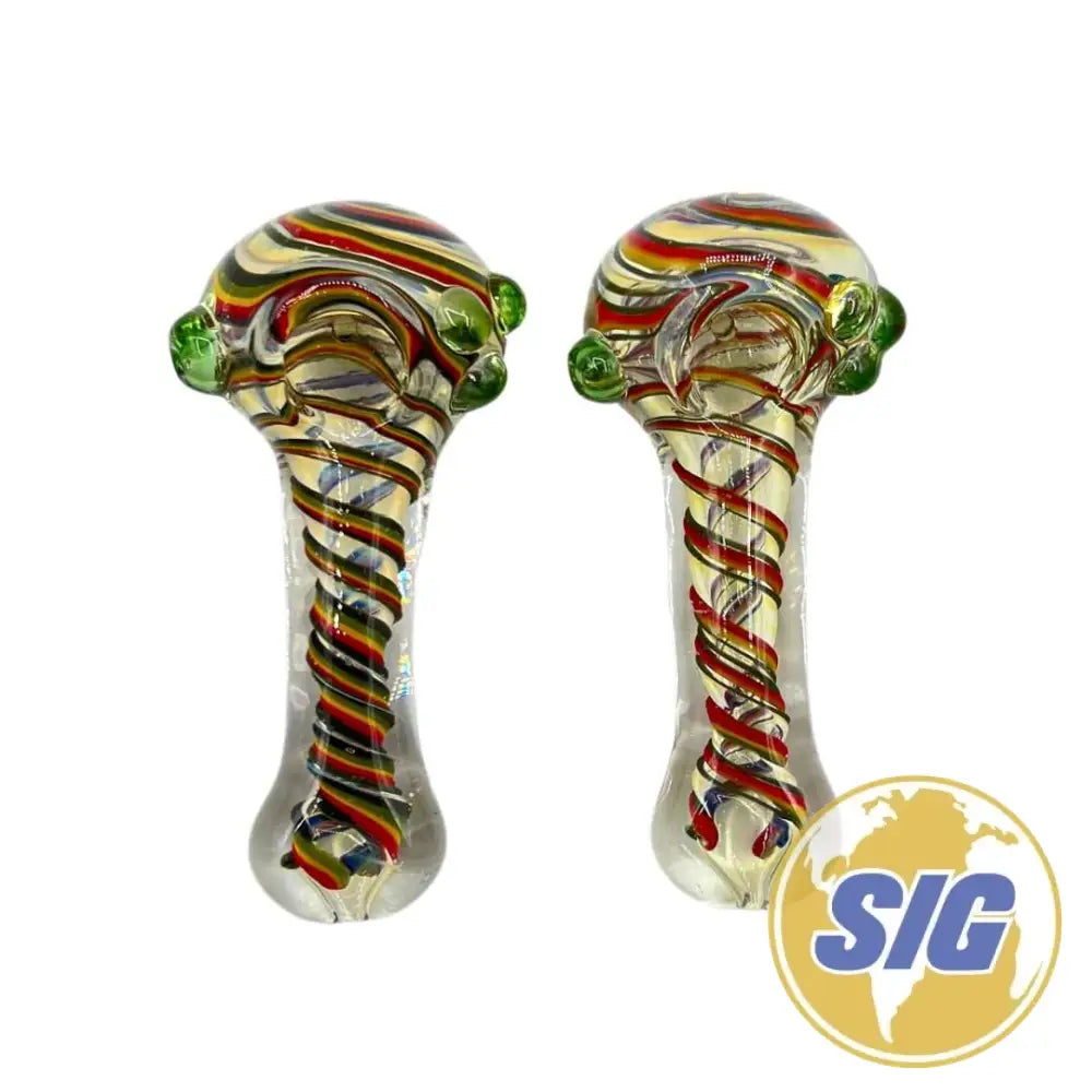 Curled Glass Hand Pipe |REF: HP 011|