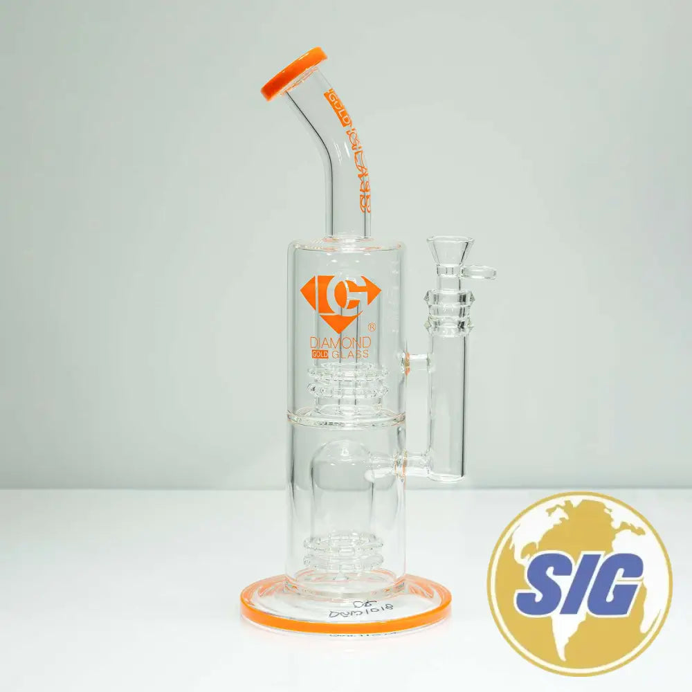 Diamond Glass Dual Chamber Water Pipe |REF: DGW 1018|