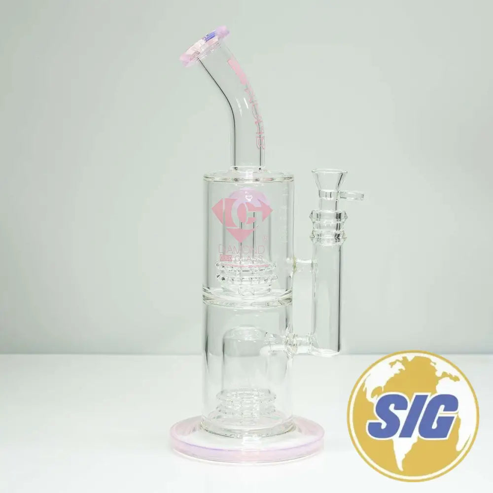 Diamond Glass Dual Chamber Water Pipe |REF: DGW 1018|