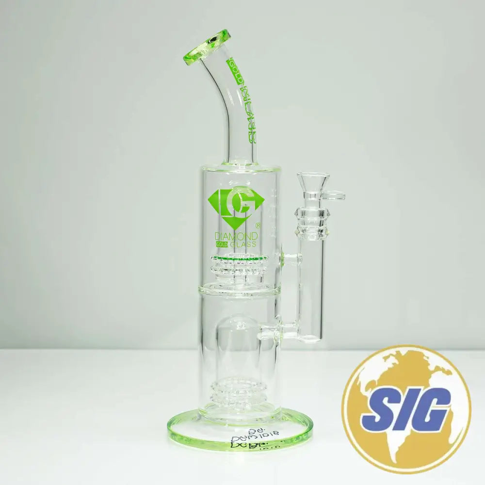 Diamond Glass Dual Chamber Water Pipe |REF: DGW 1018|