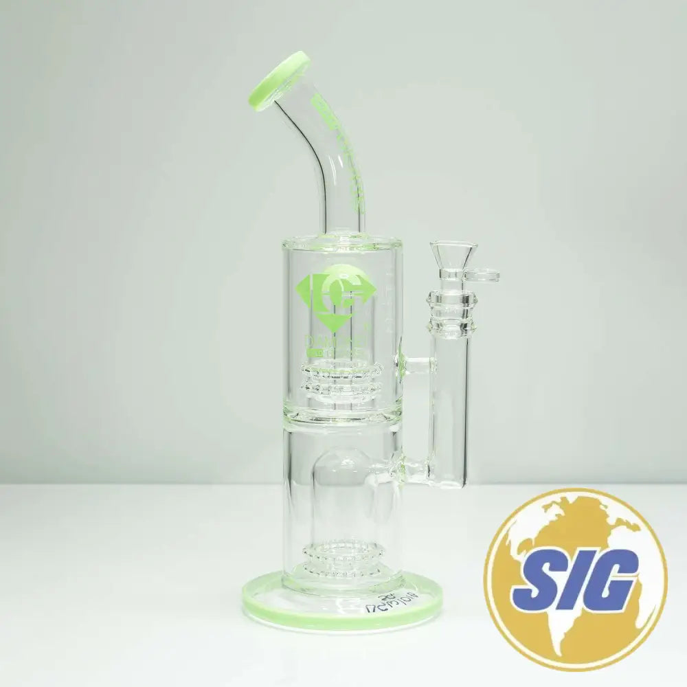Diamond Glass Dual Chamber Water Pipe |REF: DGW 1018|