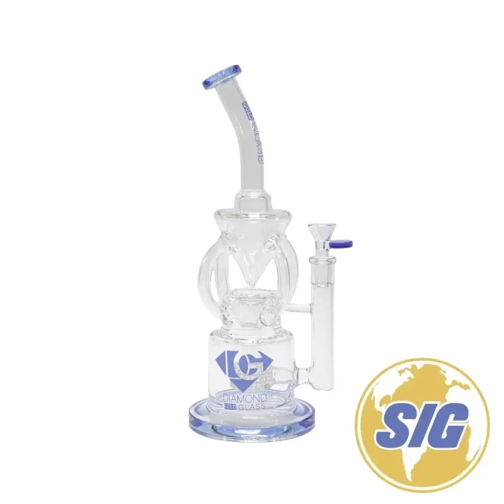 Diamond Glass Fountain Recycler Water Pipe |REF: DGR 1159|