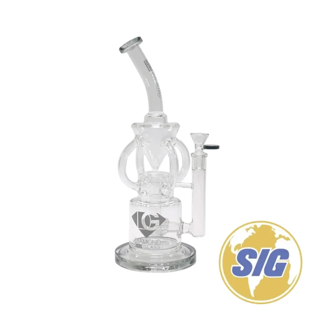 Diamond Glass Fountain Recycler Water Pipe |REF: DGR 1159|