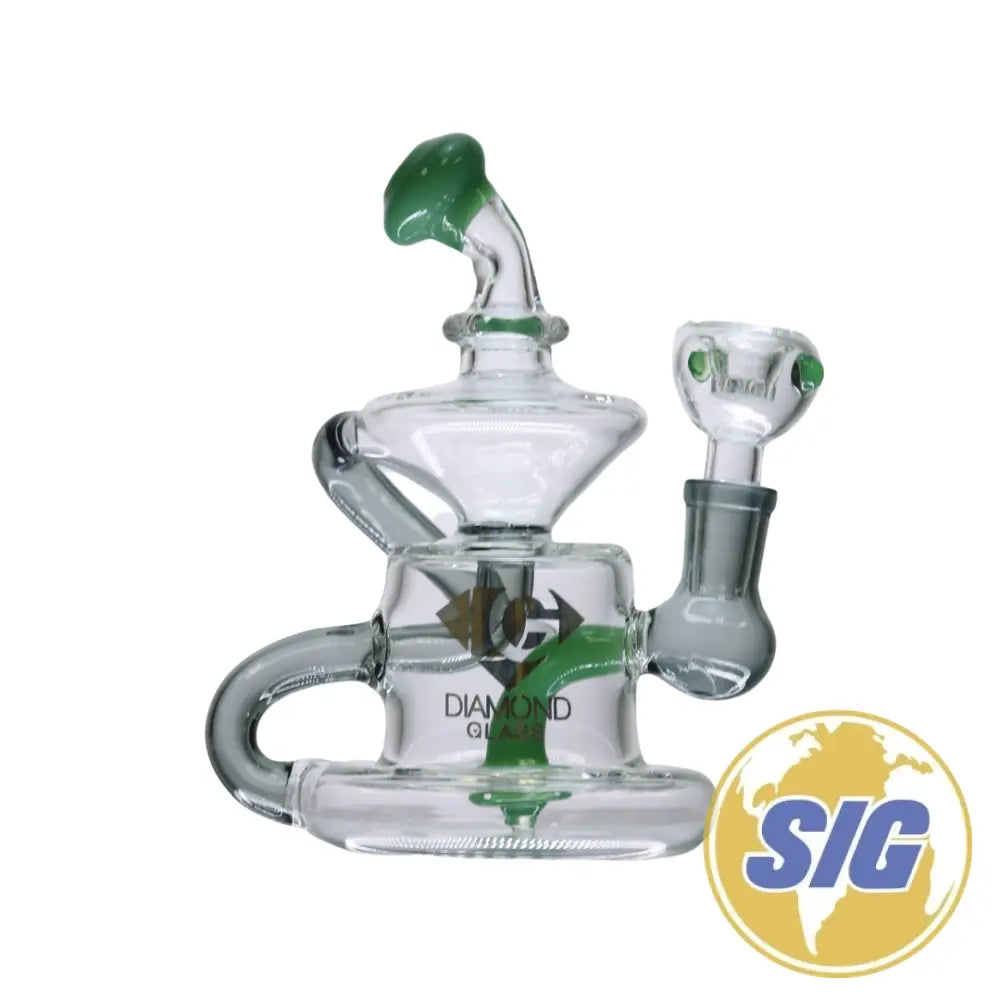 Diamond Glass Mini Klein Recycler Dab Rig |REF: DGR 1034|