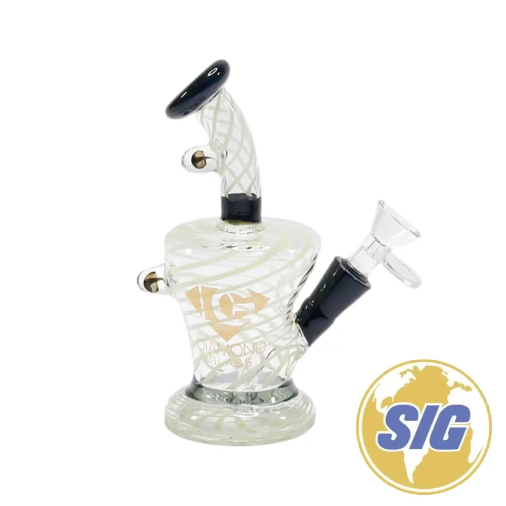 Diamond Glass Swirl Water Pipe |REF: DGR 1076|