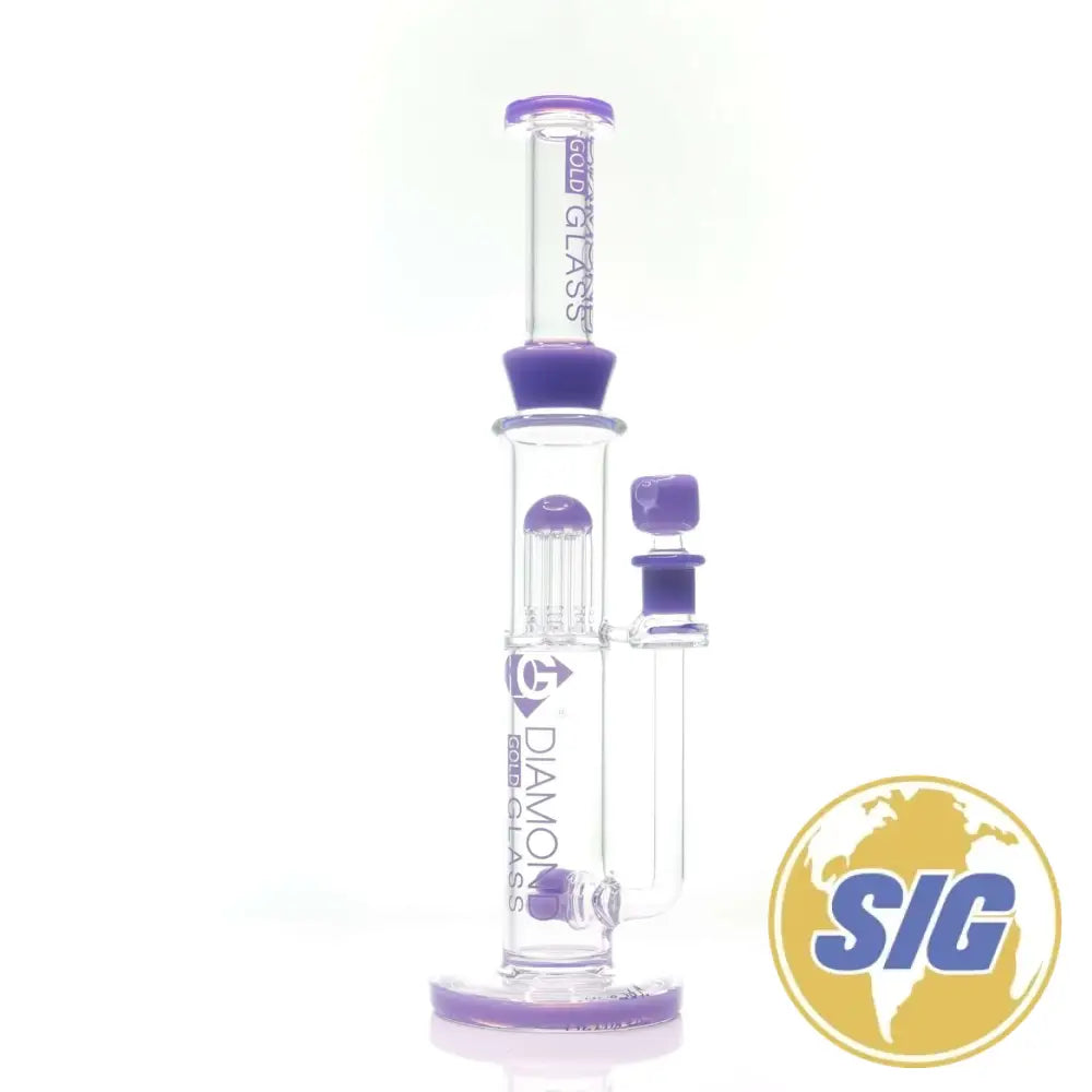 Diamond Glass Triple Stemline Water Pipe |REF: DGW 1034|