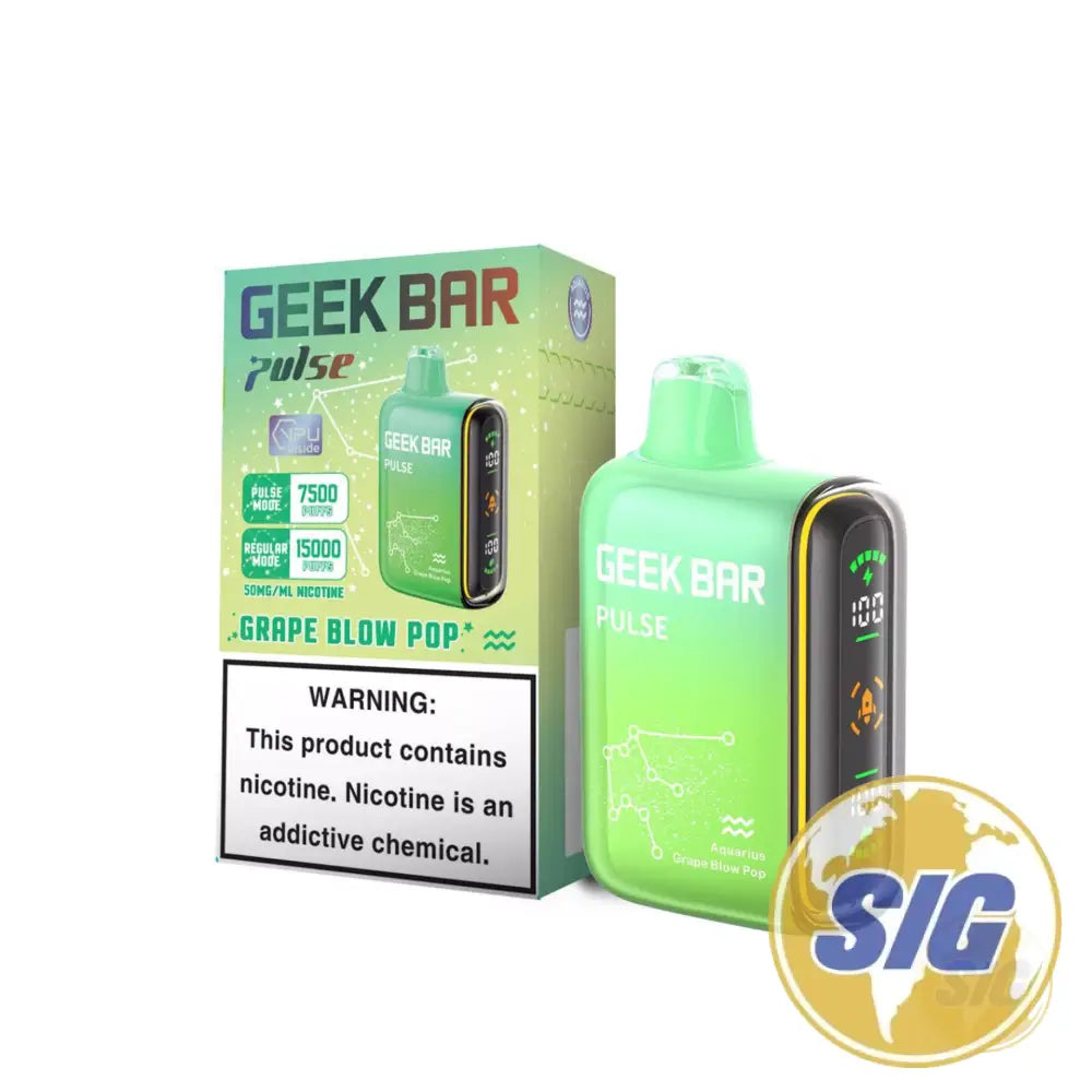 Geek Bar Pulse 15000 Puffs Disposable Vape - Grape Blow Pop