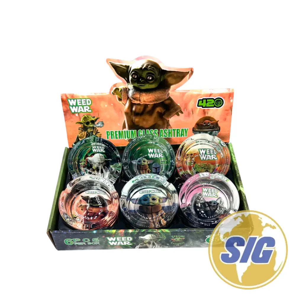 Glow in The Dark Ashtray Display 6 CT