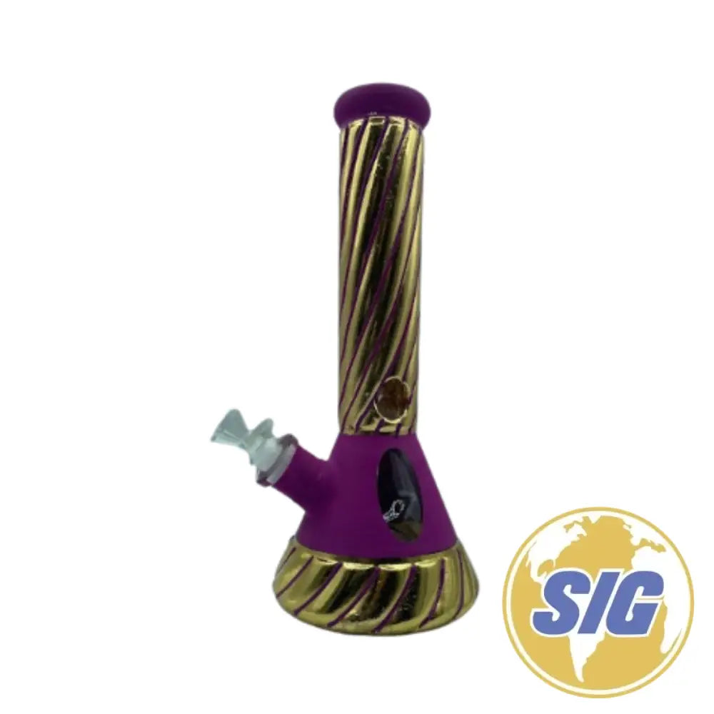 Gold Swirls Beaker Water Pipe |Ref: RG 254|