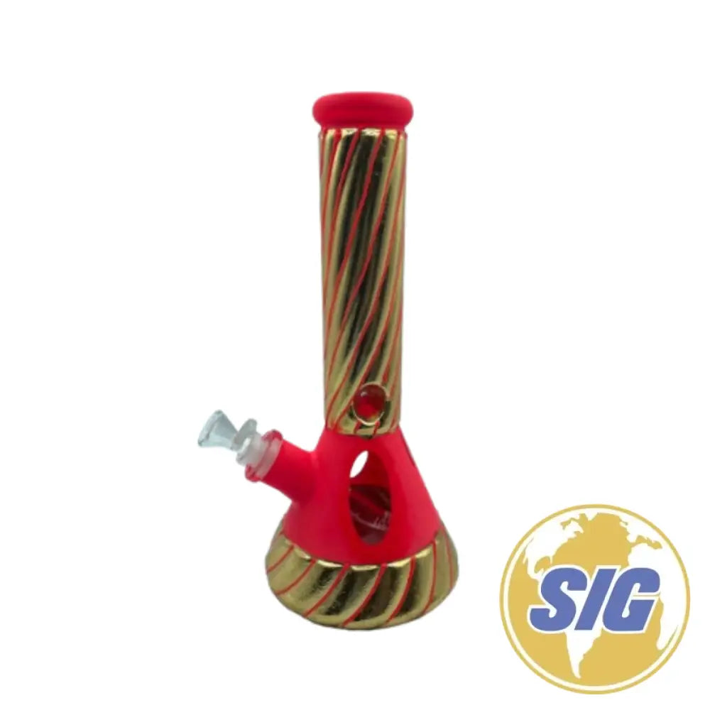Gold Swirls Beaker Water Pipe |Ref: RG 254|