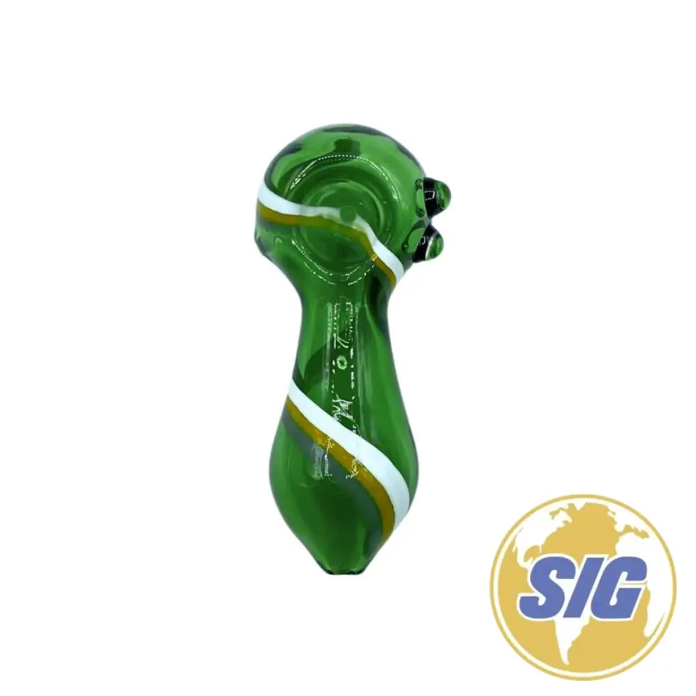 Green Surge Glass Hand Pipe |REF: HP 197|