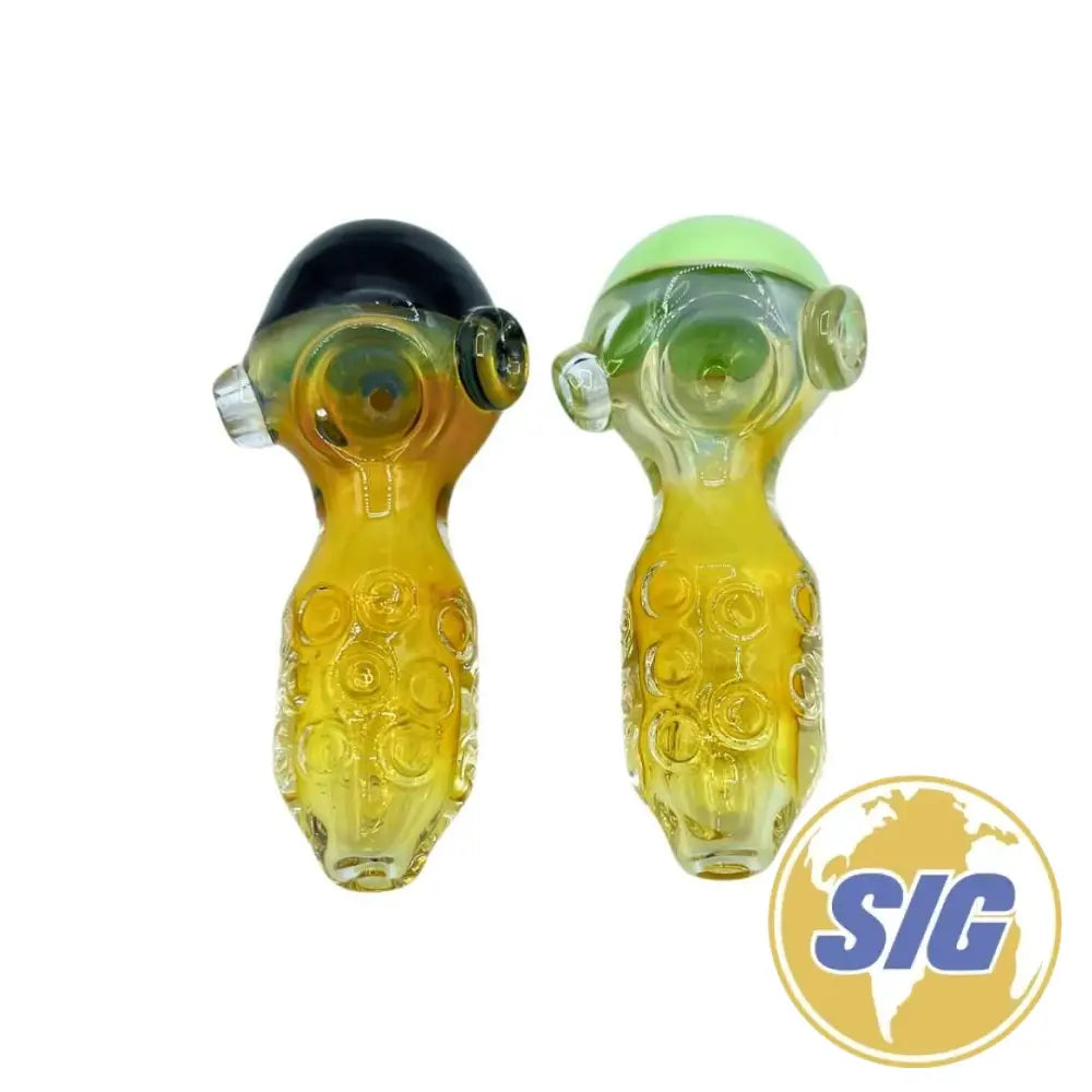 Lemon Drop Bubbled Hand Pipe |REF: HP 169|