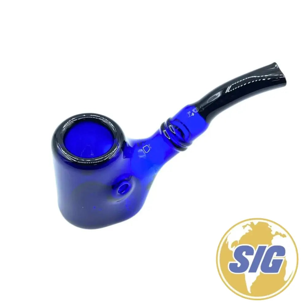 Multihued Glass Hand Pipe |REF: HP 348| - Blue