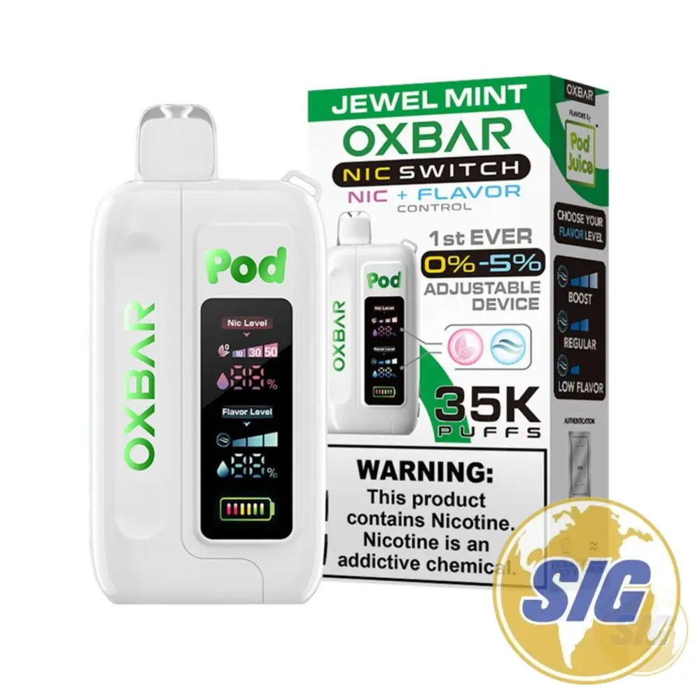 OX Bar x Pod Juice Nic Switch Control 35K Puffs Disposable - Jewel Mint