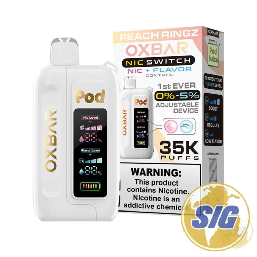 OX Bar x Pod Juice Nic Switch Control 35K Puffs Disposable - Peach Rings