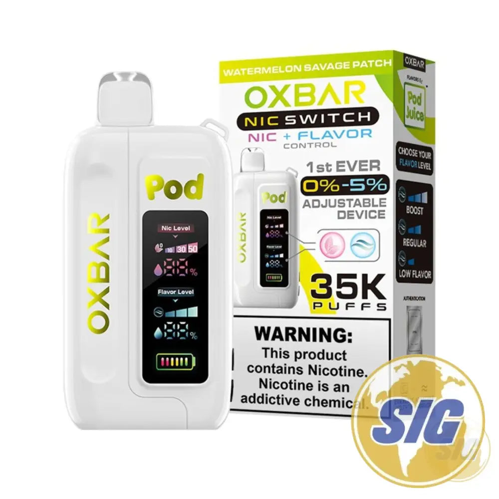 OX Bar x Pod Juice Nic Switch Control 35K Puffs Disposable - Watermelon Savage Peach